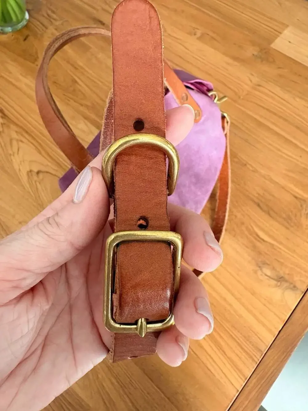 KMM & Co. Pink Bulldog Mini Tote Bag with Crossbody Strap